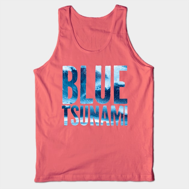 Blue Tsunami Tank Top by andzoo